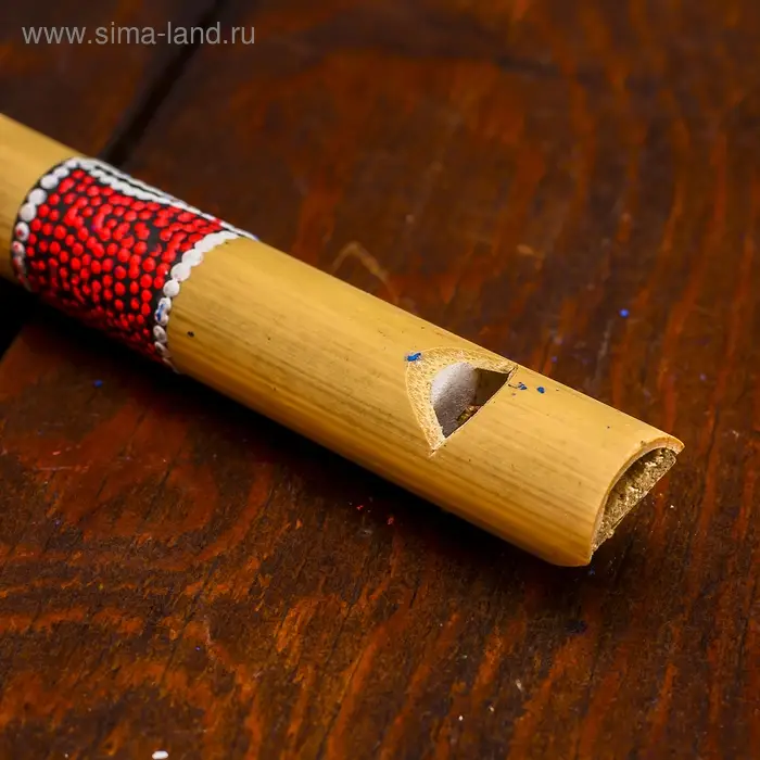Сувенирный музыкальный инструмент "Свисток с узорами" 15х1х1 см МИКС