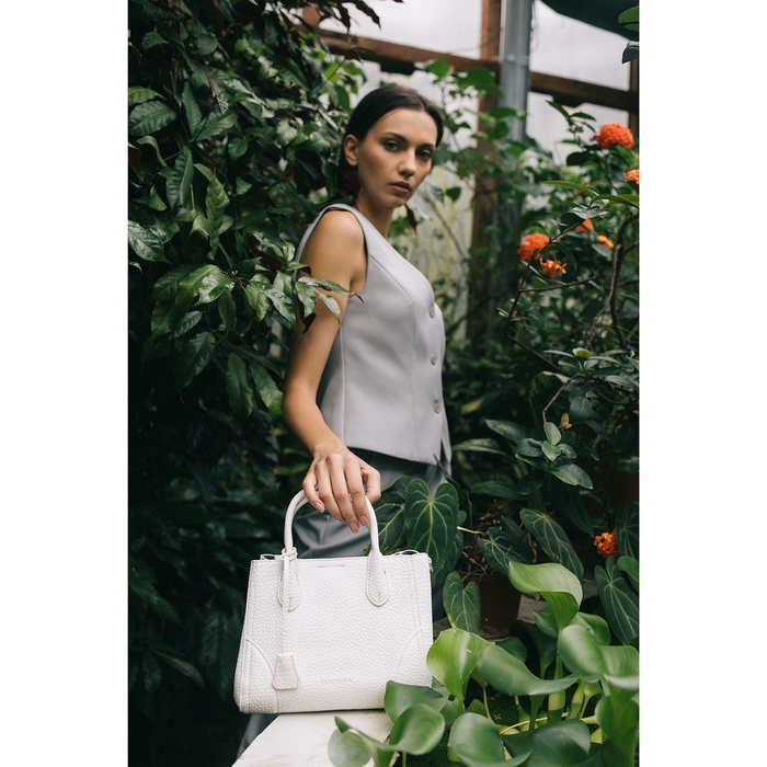 Сумка женская на молнии, TEXTURA, маленький размер, цвет белый