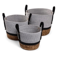 Набор кашпо "Инга" серо-бежевое, 20,5х25/25,5х28/27х33см