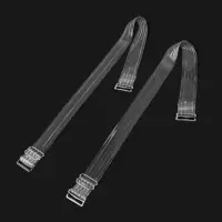 Лямки для бюстгальтера, силиконовые, фурнитура металл, 5 полос, 1.9 см, 37 см, пара, прозрачные