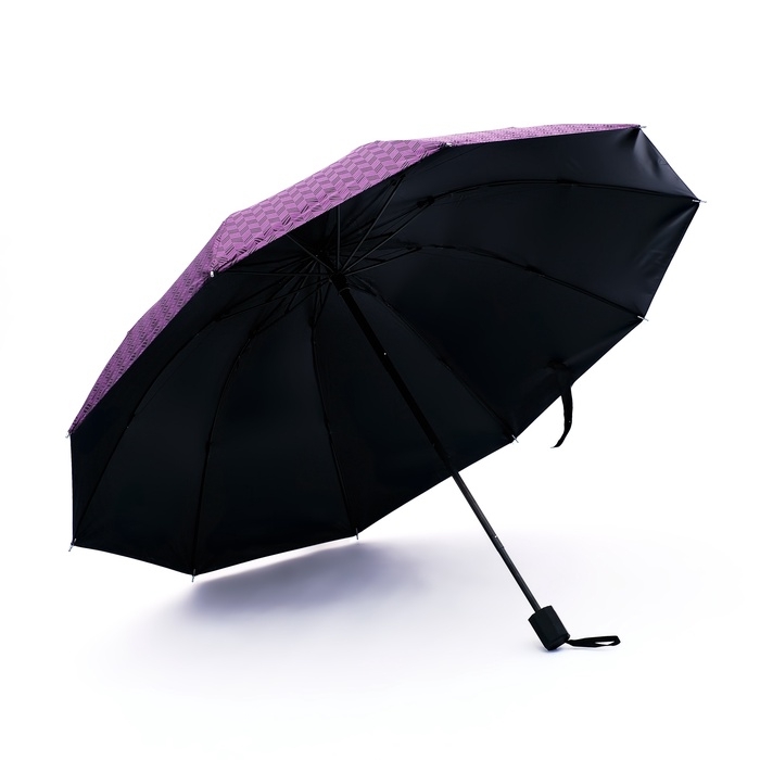 Зонт механический &laquo;Ромб&raquo;, эпонж, 4 сложения,10 спиц, R = 54/60 см, D = 120 см, цвет МИКС