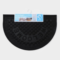 Коврик влаговпитывающий придверный полукруглый без окантовки Доляна &laquo;Спираль&raquo;, 38&times;58 см, цвет МИКС