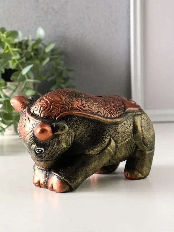 Копилка "Бык" 12х18,5х9,5 см, золото