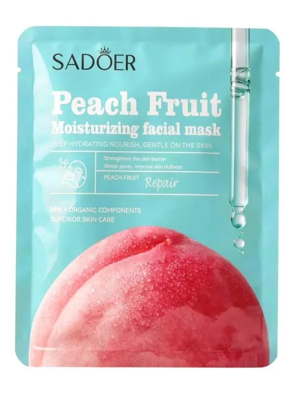 Маска тканевая увлажняющая для лица "Персик", 25 г