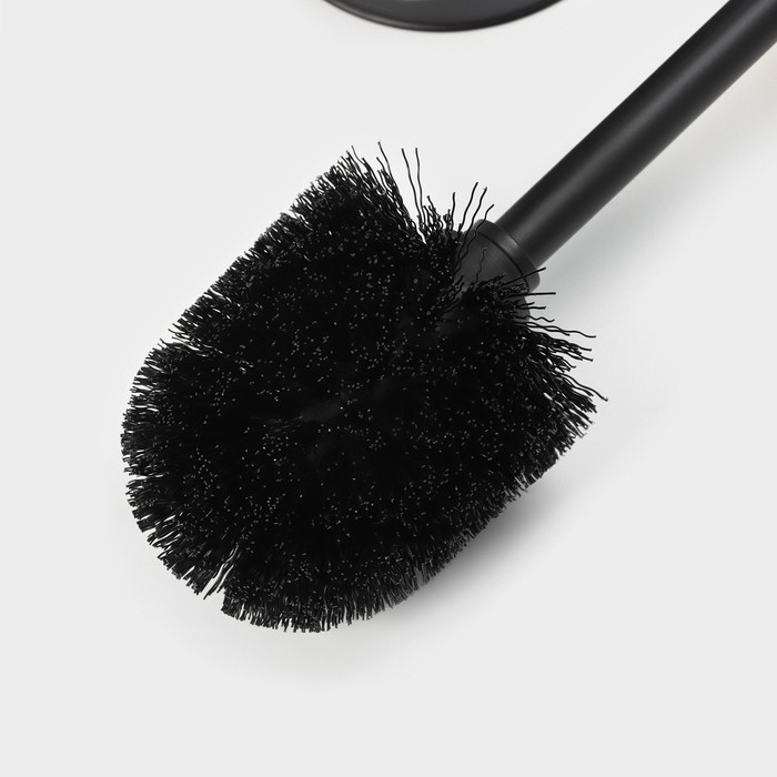 Ёршик для унитаза с подставкой SAVANNA BAMBOO, 9,5&times;38 см, цвет чёрный