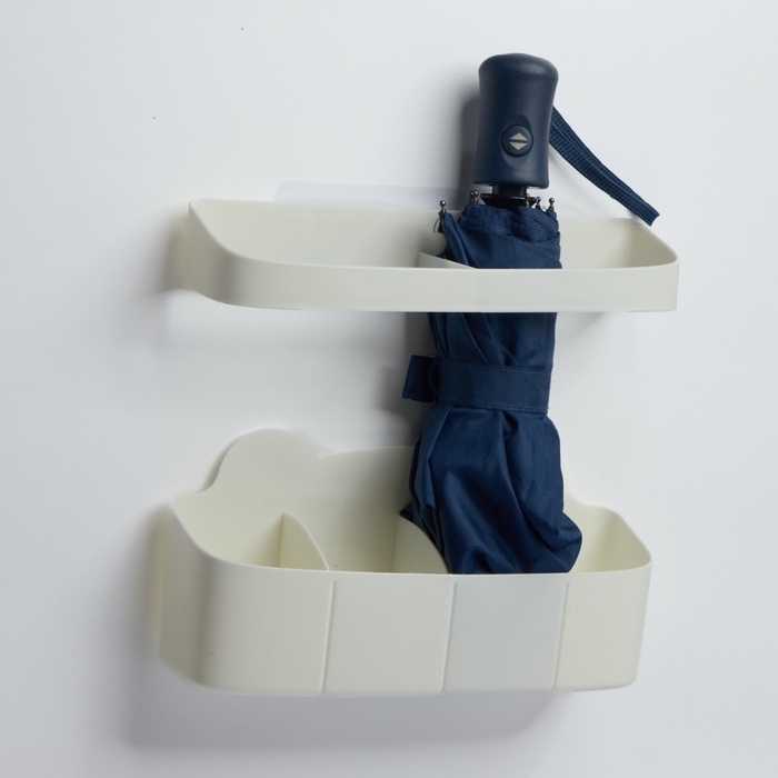 Подставка для зонтов, пластик, 23,5&times;7,5&times;11 см, 6,5&times;23,5&times;4 см, белая