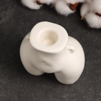 Подсвечник "Марта" белый глянец, 10х6х8см