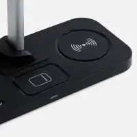 Настольная лампа с беспроводной зарядкой Power Light, черная
