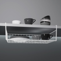 Корзина сетчатая навесная на полку Доляна, 40&times;25,5&times;14 см, цвет белый