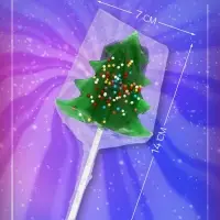 Карамель леденцовая новогодняя &laquo;Елочка в обсыпке&raquo;, яблоко, 35 г