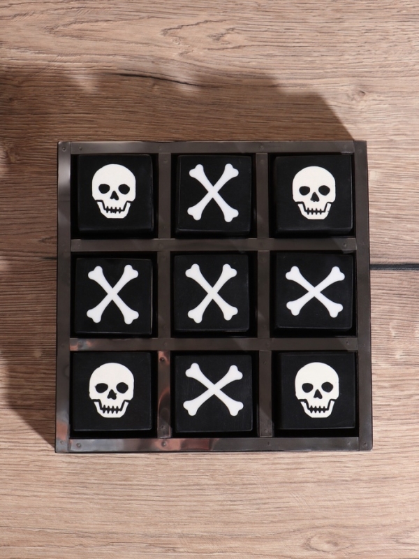 Настольная игра "Крестики-нолики" 20.5х20.5 см, манговое дерево, сталь, смола