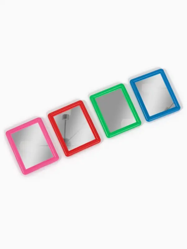 Зеркало (1) б/увел 7,5*6см пластик (фас 20шт цена за шт) фиолет накл QF