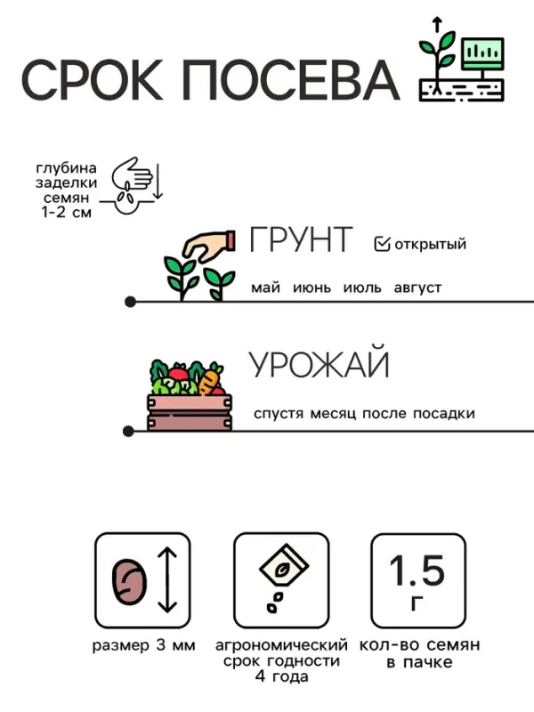 Семена Редис "Саксон", 1,5 г