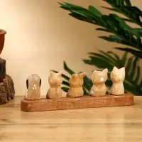 Сувенир &laquo;Зверушки на скамейке&raquo;, 18&times;6&times;4.5 см, дерево, коричневый