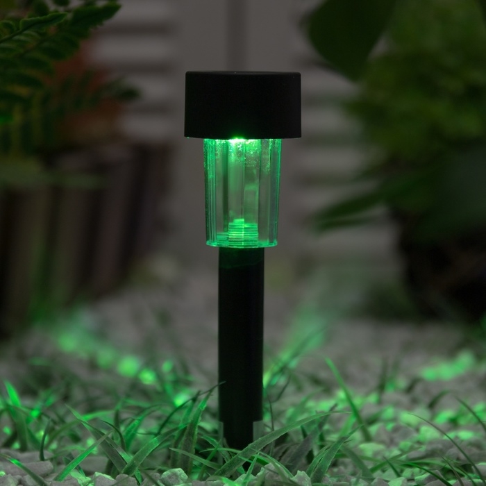 Набор садовых светильников на солнечной батарее &laquo;Цилиндр&raquo;, 4.5 &times; 30 &times; 4.5 см, 1 LED, свечение мульти (RGB), 10 шт.