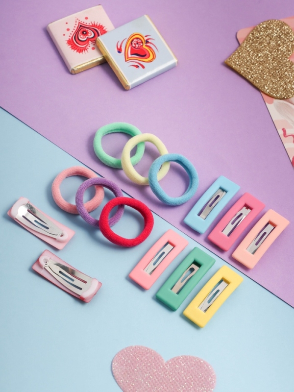 Набор для волос "Аделия" (6 резинок 3 см, 8 невидимок 3 см) колор классик, микс