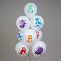 Воздушные шары латексные 12" &laquo;С днём рождения наш малыш. Динозаврики&raquo;, 25 шт.