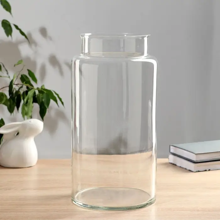 Ваза &laquo;Кассандра-5 Флорариум банка&raquo;, d=15 см, h=36&times;18.5 см, толщина стекла 2.5 мм, прозрачная