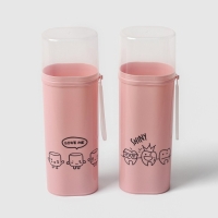 Футляр для зубной пасты и щётки, 6,3&times;4,5&times;19,8 см , цвет МИКС