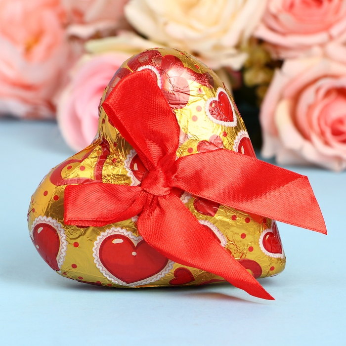Кондитерское изделие "Сердце" с бантиком, 60 г