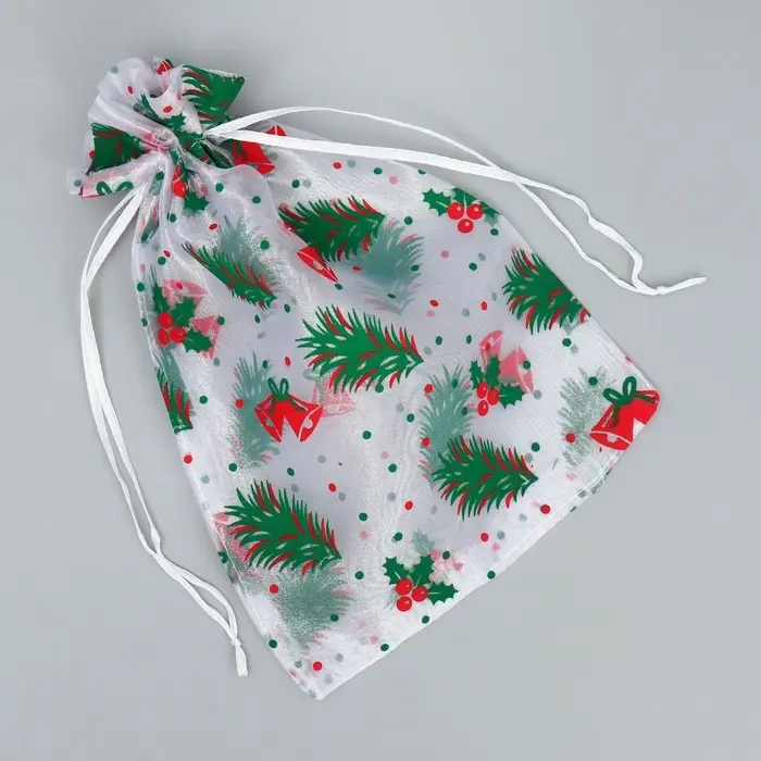 Мешочек подарочный органза &laquo;Елочки&raquo;, 16 х 24 см +/- 1.5 см