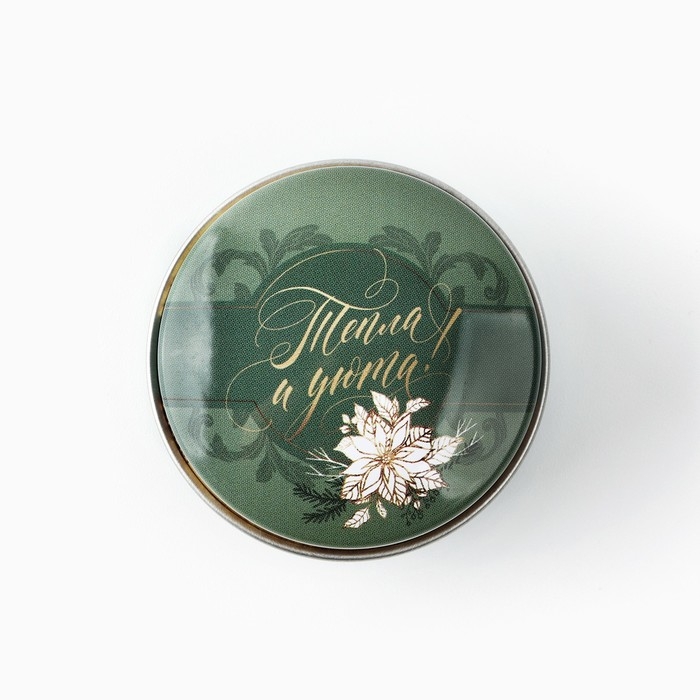 Свеча новогодняя в железной банке &laquo;Новый год: Тепла и уюта&laquo;Новый год: аромат мята, 4.8 см