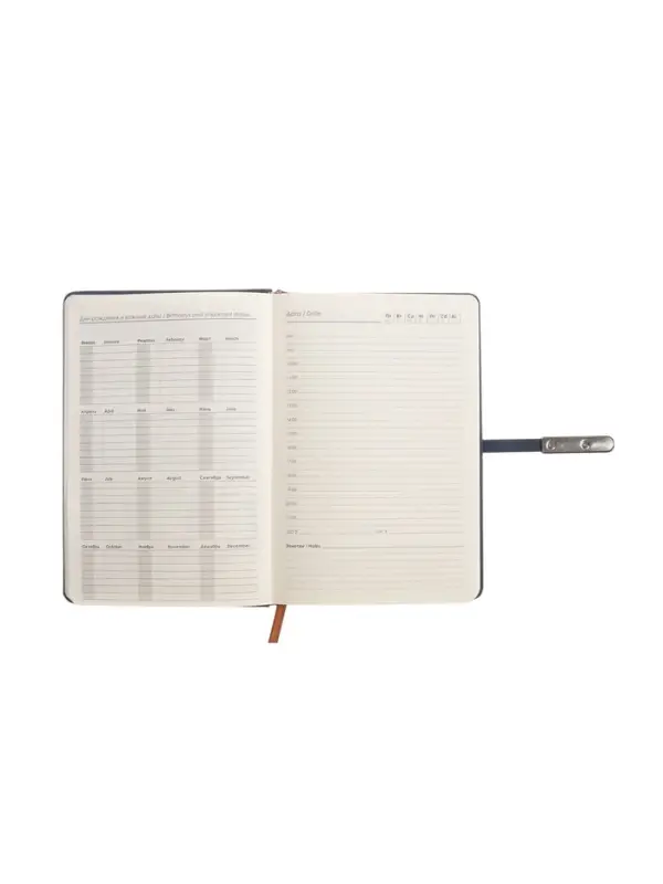 Ежедневник недатированный формат А5, с хлястиком, 112л, линия, пвх, Узор Синий