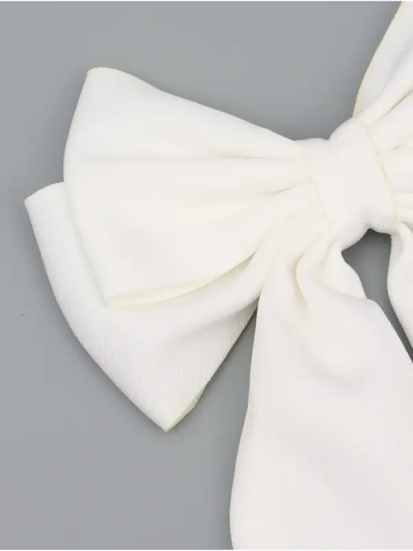 Бант для волос на заколке с лентами, белый, Коты аристократы