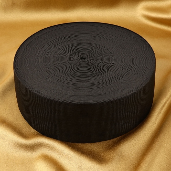 Резинка вязаная, 80 мм, 40 &plusmn; 2 м, цвет чёрный