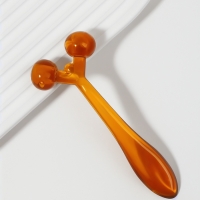 Массажёр для лица и зоны декольте, 2 шара, 14 &times; 6 &times; 2 см, цвет коричневый