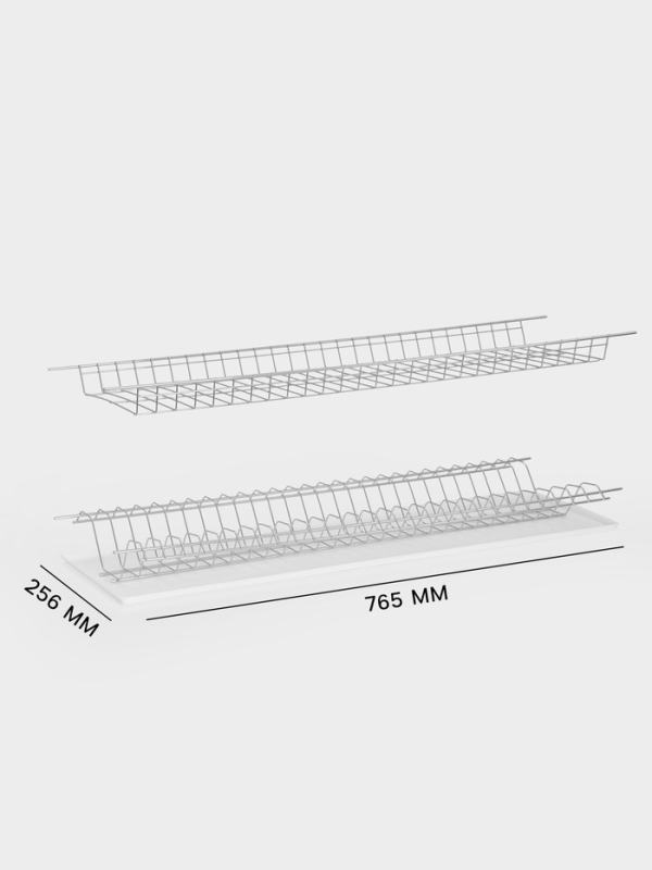Сушилка для посуды с поддоном для шкафа 60 см, 56.5&times;25.6 см, белая