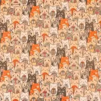 Бумага упаковочная крафтовая &laquo;Котики с подарками&raquo;, 70 х 100 см