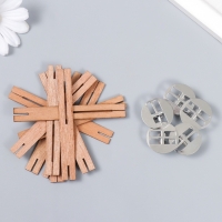 Фитиль с держателем двойной для свечи дерево набор 5 шт 1х8 см