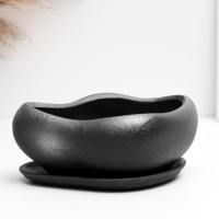 Горшок "Бонсай малый" для кактусов и суккулентов, серебро, 0,6, л/ 17х14х7см