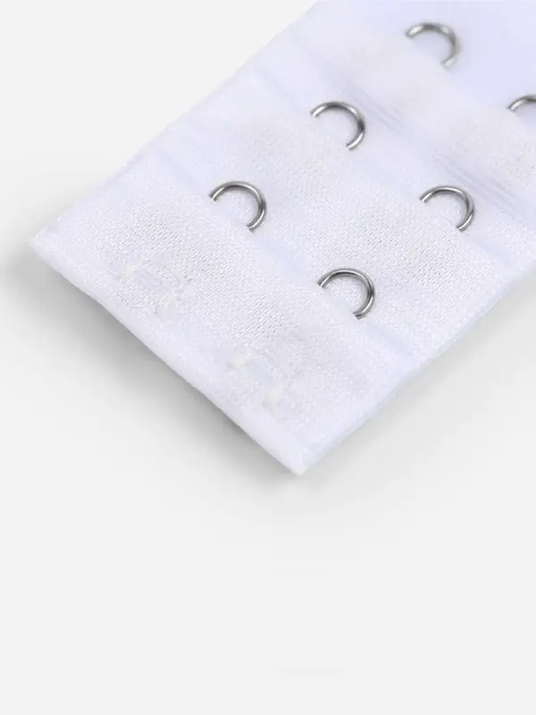 Застёжка для бюстгальтера, удлинитель, 3 ряда 2 крючка, 3.2&times;5 см, белая