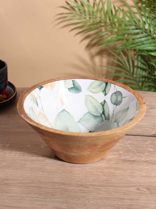 Салатник &laquo;Листья&raquo;, 25&times;25&times;10 см, дерево манго