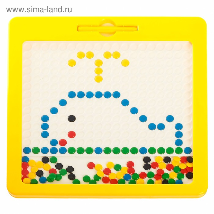 Магнитный планшет для рисования «Пуговки», большой, 10 трафаретов, 266 ячеек, 126 пуговок Магнитный планшет для рисования «Пуговки», большой, 10 трафаретов, 266 ячеек, 126 пуговок