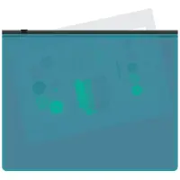 Папка-конверт на ZIP-молнии A5, 150 мкм, Calligrata Pastel, прозрачная, чёрная молния, голубая