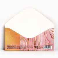 Конверт для денег &laquo;Розовый мрамор&raquo;, 16,5 &times; 8 см