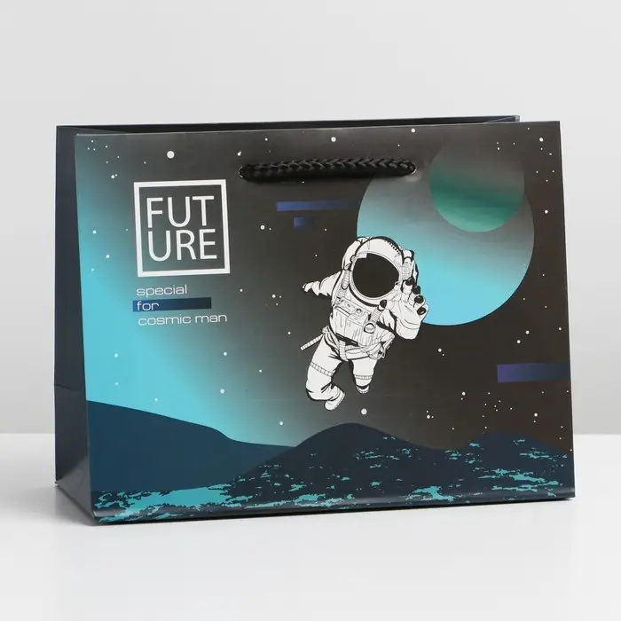 Пакет подарочный ламинированный, упаковка, &laquo;Космос&raquo;, MS 18 х 23 х 10 см