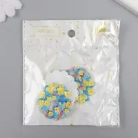 Декор для творчества акрил "Жёлтые цветы на голубом" 0,2х3,5х3,9 см