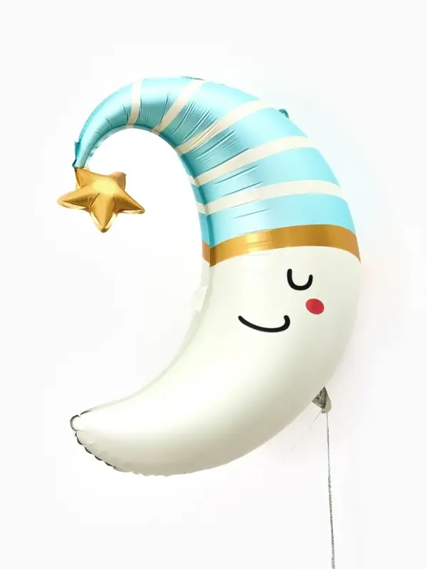 Воздушный шар фольгированный 28" &laquo;Месяц, голубой&raquo;