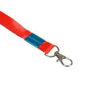 Лента для бейджа, 15 мм х 80 см, с металлическим карабином, цвет красная