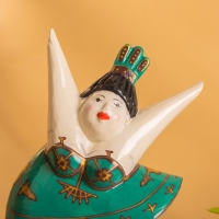 Фигурка на подставке "Балерина" дерево, цв. зелёный, 14х8х25 см