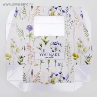 Кондитерская упаковка, коробка с ламинацией &laquo;Flowers&raquo;, 10 х 8 х 3.5 см