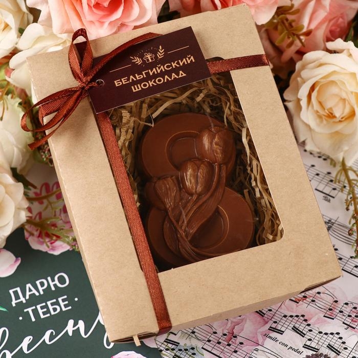 Бельгийский шоколад &laquo;8 марта. Три тюльпана №2&raquo;, 80 г