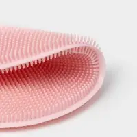 Губка для посуды Доляна, 11&times;11&times;1 см, силиконовая, МИКС