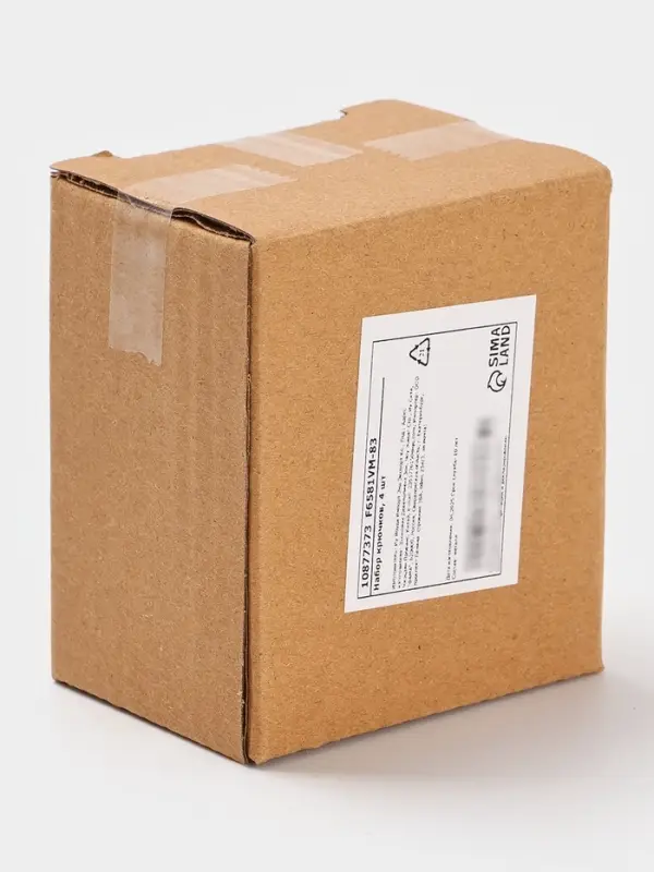 Набор крючков металлических на липучке 4 шт, квадрат, цвет черный