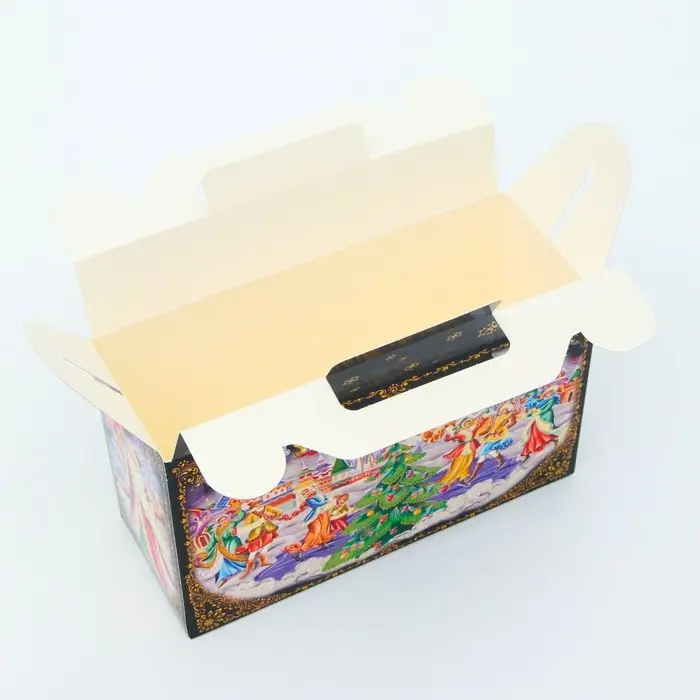 Подарочная коробка Новогодняя Подарочек малый &laquo;Зимние забавы&raquo; 17.5&times;7&times;10.5 см