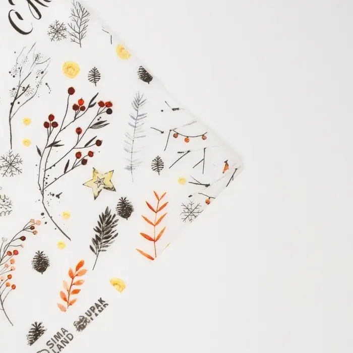 Бумага упаковочная тишью, новогодняя упаковка &laquo;Новогодняя ёлочка&raquo;, 50&times;66 см